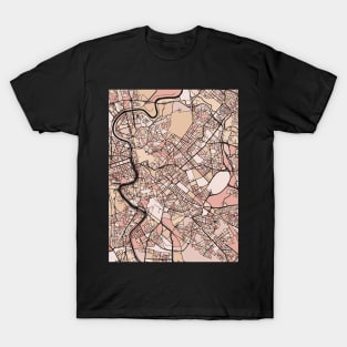 Rome Map Pattern in Soft Pink Pastels T-Shirt